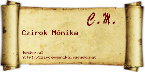 Czirok Mónika névjegykártya